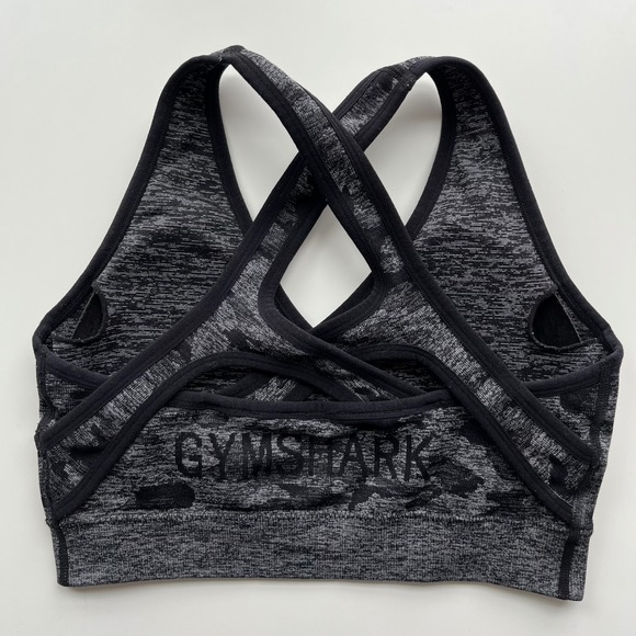 Gymshark Adapt Camo Seamless Sports Bra Black Medium - Picture 6 of 9